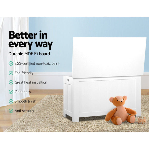 Keezi Kids Toy Box Storage Chest Cabinet  White Keezi