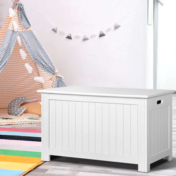Keezi Kids Toy Box Storage Chest Cabinet  White Keezi