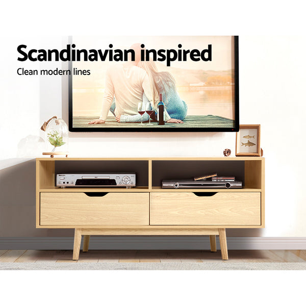 Artiss TV Cabinet Entertainment Unit Stand Wooden Storage 120cm Scandinavian freeshipping - Awezingly