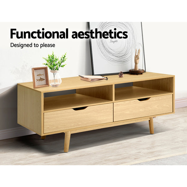 Artiss TV Cabinet Entertainment Unit Stand Wooden Storage 120cm Scandinavian freeshipping - Awezingly