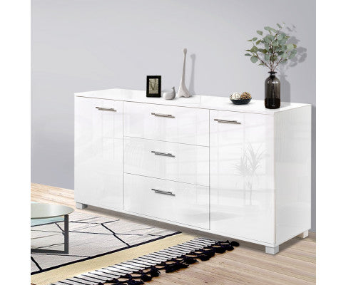 Artiss High Gloss Sideboard Storage Cabinet Cupboard - White freeshipping - Awezingly