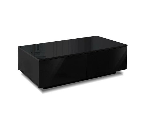 Artiss Modern Coffee Table 4 Storage Drawers High Gloss Black freeshipping - Awezingly