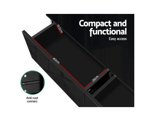 Artiss Modern Coffee Table 4 Storage Drawers High Gloss Black freeshipping - Awezingly