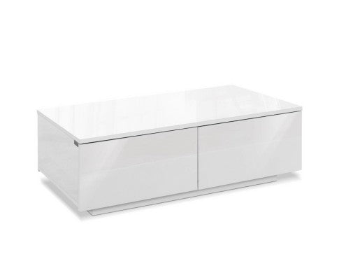 Artiss Modern Coffee Table 4 Storage Drawers High Gloss Living Room Furniture White freeshipping - Awezingly