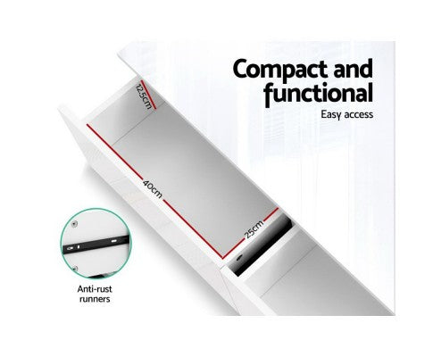 Artiss Modern Coffee Table 4 Storage Drawers High Gloss Living Room Furniture White freeshipping - Awezingly