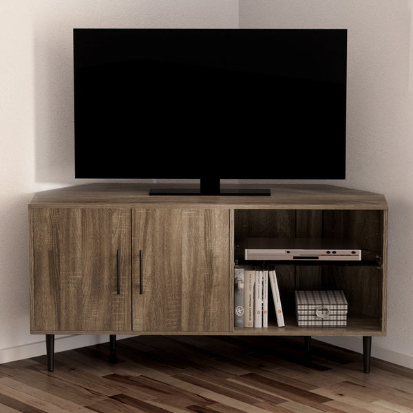 Artiss Corner Entertainment Unit Stand TV Cabinet Open Storage Shelf 120CM Artiss