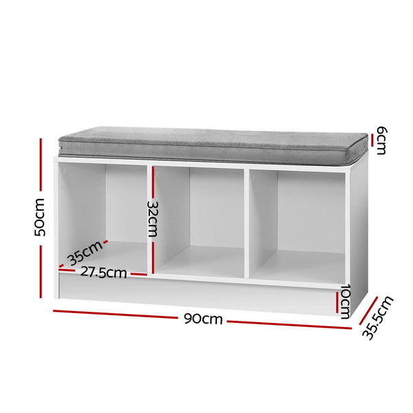 Artiss Shoe Cabinet Bench Shoes Organiser Storage Rack Shelf White Box Seat freeshipping - Awezingly