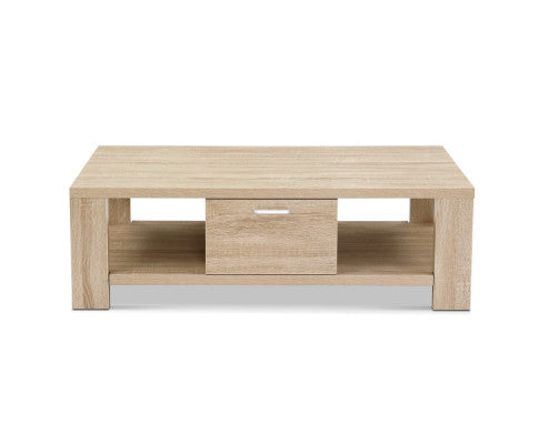 Artiss Coffee Table Wooden Shelf Storage Drawer Thick Tabletop freeshipping - Awezingly