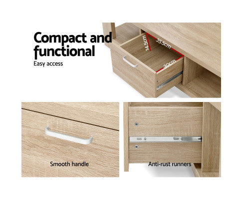 Artiss Coffee Table Wooden Shelf Storage Drawer Thick Tabletop freeshipping - Awezingly