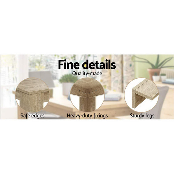 Artiss Dining Table 4 Seater Wooden Kitchen Set Oak 120cm Cafe Restaurant freeshipping - Awezingly