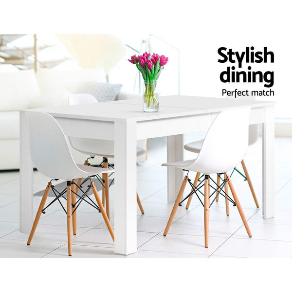 Artiss Dining Table 4 Seater Wooden Kitchen Tables White 120cm freeshipping - Awezingly