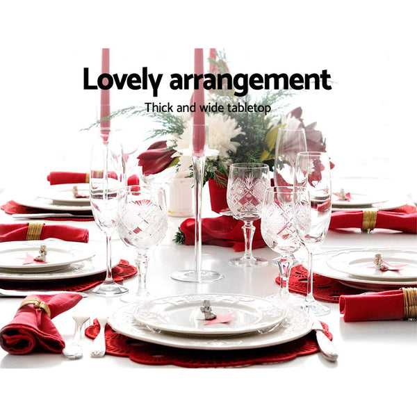 Artiss Dining Table 4 Seater Wooden Kitchen Tables White 120cm freeshipping - Awezingly