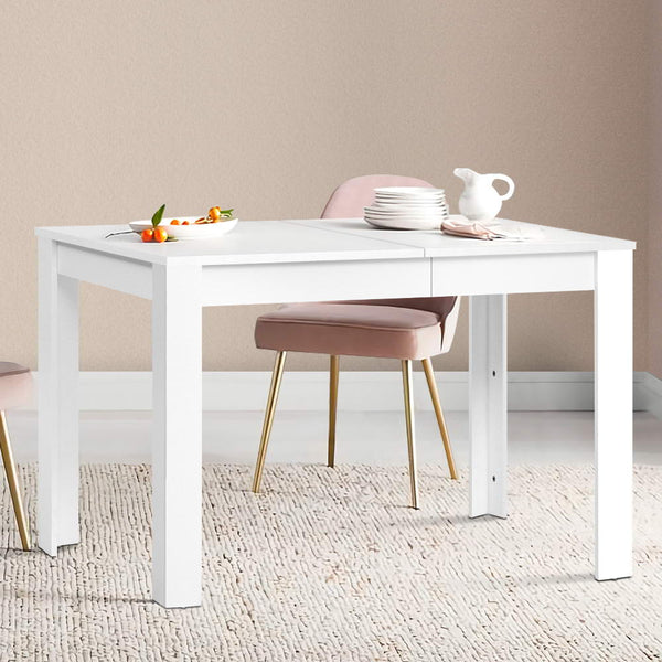 Artiss Dining Table 4 Seater Wooden Kitchen Tables White 120cm freeshipping - Awezingly