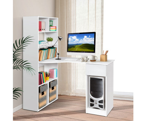 Artiss Office Computer Desk Student Study Table Home Workstation Corner Shelf freeshipping - Awezingly