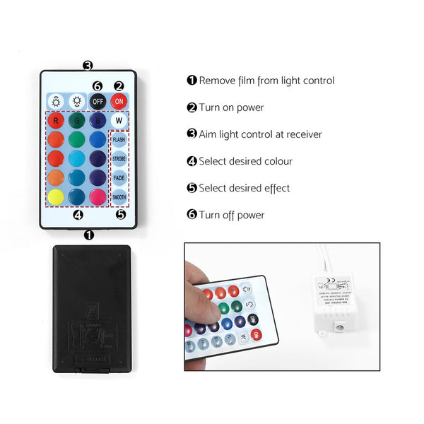 Artiss Bedside Tables Side Table 3 Drawers RGB LED High Gloss Nightstand Black freeshipping - Awezingly