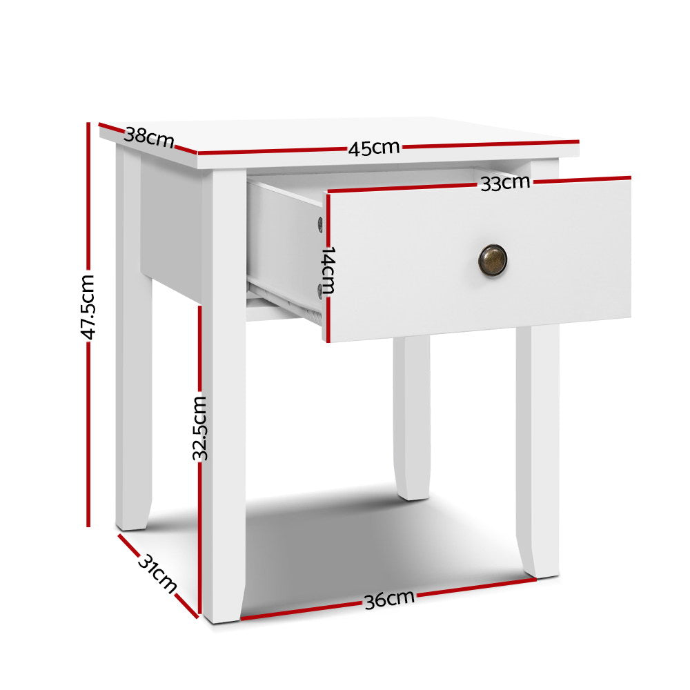 Bedside Tables Drawer Side Table Nightstand White Storage Cabinet White Lamp freeshipping - Awezingly
