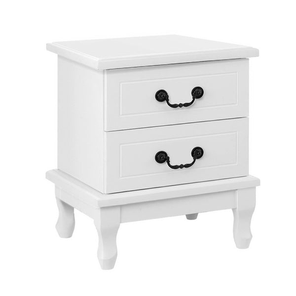 Artiss KUBI Bedside Tables 2 Drawers Side Table French Nightstand Storage Cabinet freeshipping - Awezingly
