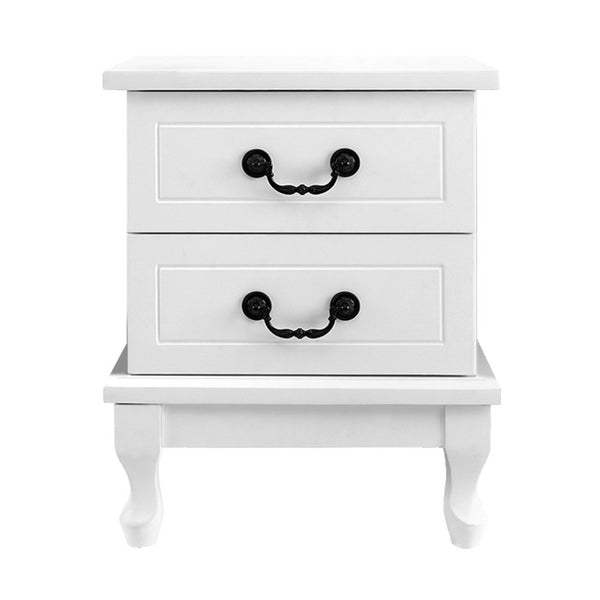 Artiss KUBI Bedside Tables 2 Drawers Side Table French Nightstand Storage Cabinet freeshipping - Awezingly