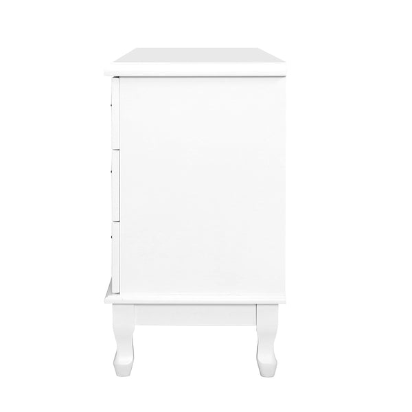 Artiss Chest of Drawers Dresser Table Lowboy Storage Cabinet White KUBI Bedroom freeshipping - Awezingly