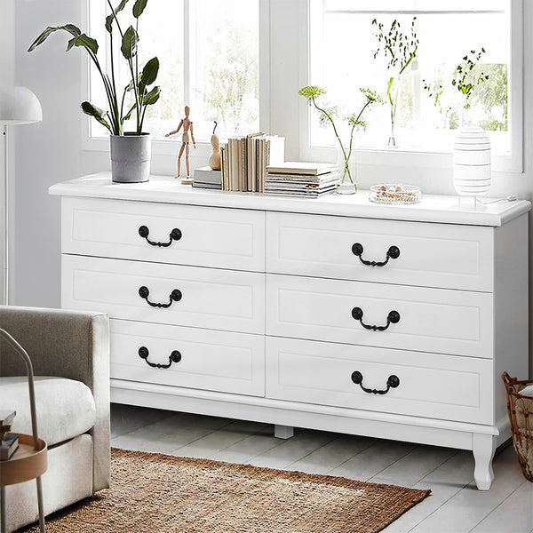 Artiss Chest of Drawers Dresser Table Lowboy Storage Cabinet White KUBI Bedroom freeshipping - Awezingly