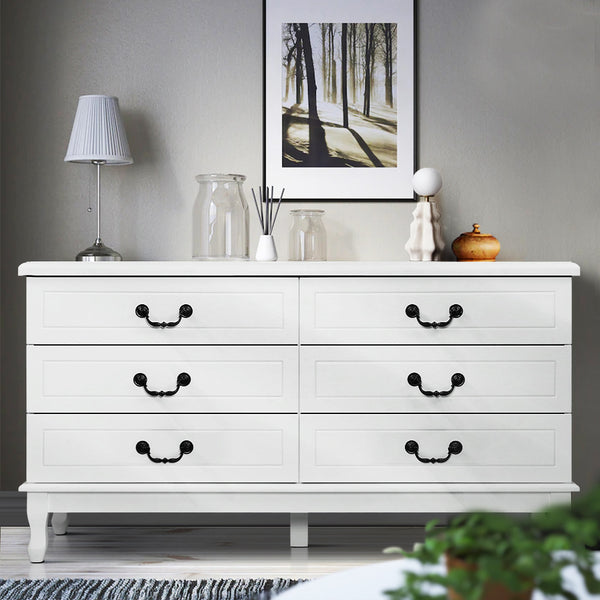 Artiss Chest of Drawers Dresser Table Lowboy Storage Cabinet White KUBI Bedroom freeshipping - Awezingly