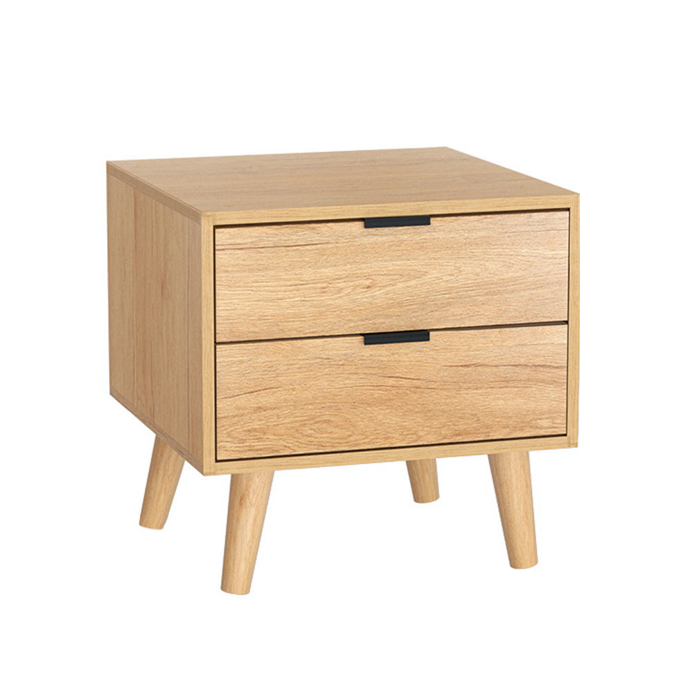 Artiss Bedside Table 2 Drawers Nightstand Side End Table Storage Cabinet Pine Artiss