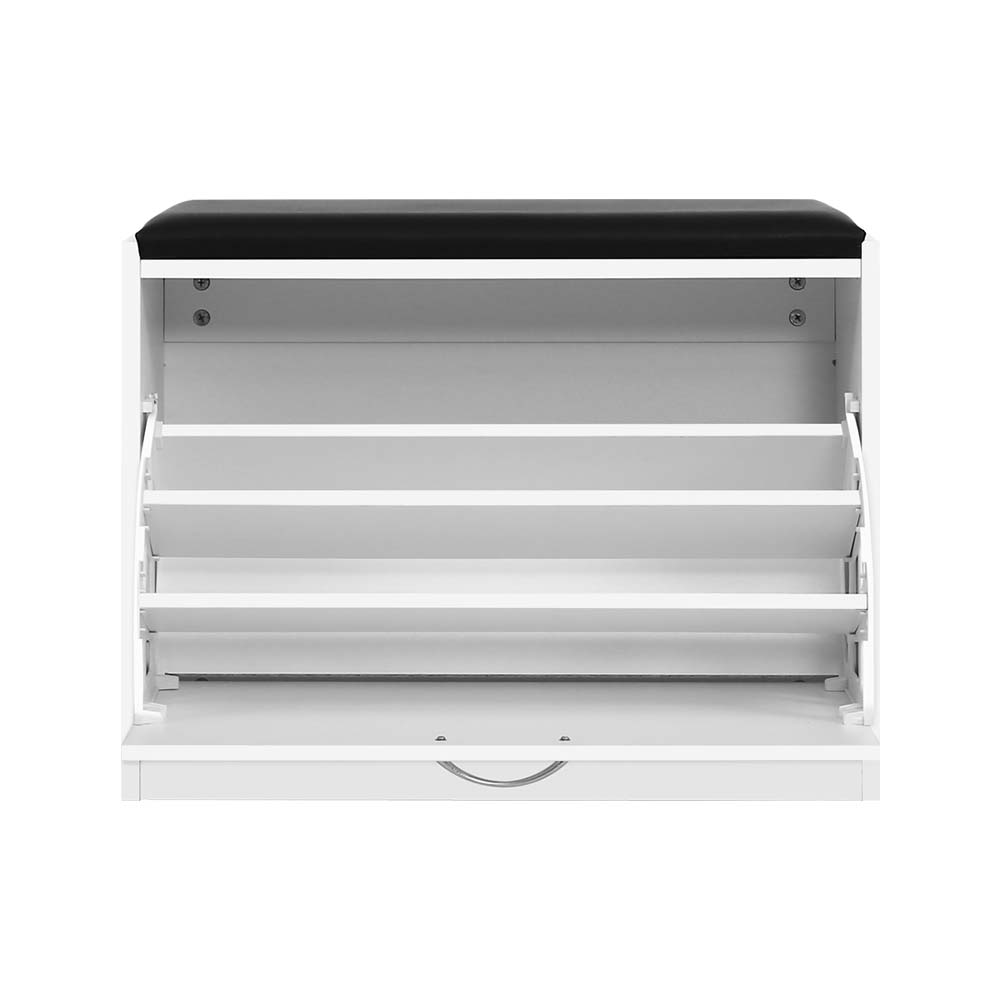 Artiss Shoe Cabinet Bench Shoes Storage Rack Organiser Drawer White 15 Pairs Artiss