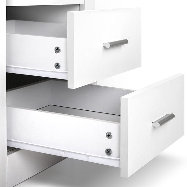 Artiss Anti-Scratch Bedside Table 2 Drawers - White freeshipping - Awezingly