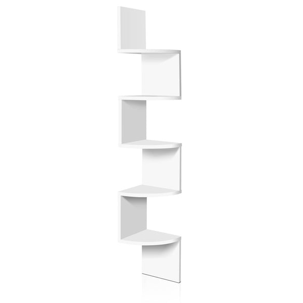 Artiss 5 Tier Corner Wall Shelf - White freeshipping - Awezingly