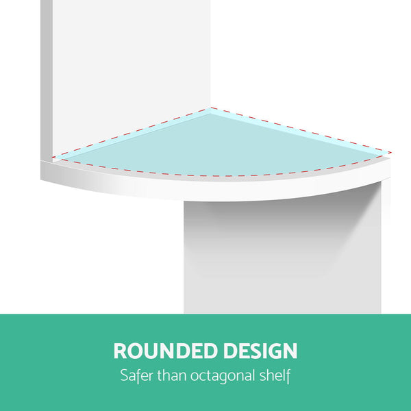 Artiss 5 Tier Corner Wall Shelf - White freeshipping - Awezingly