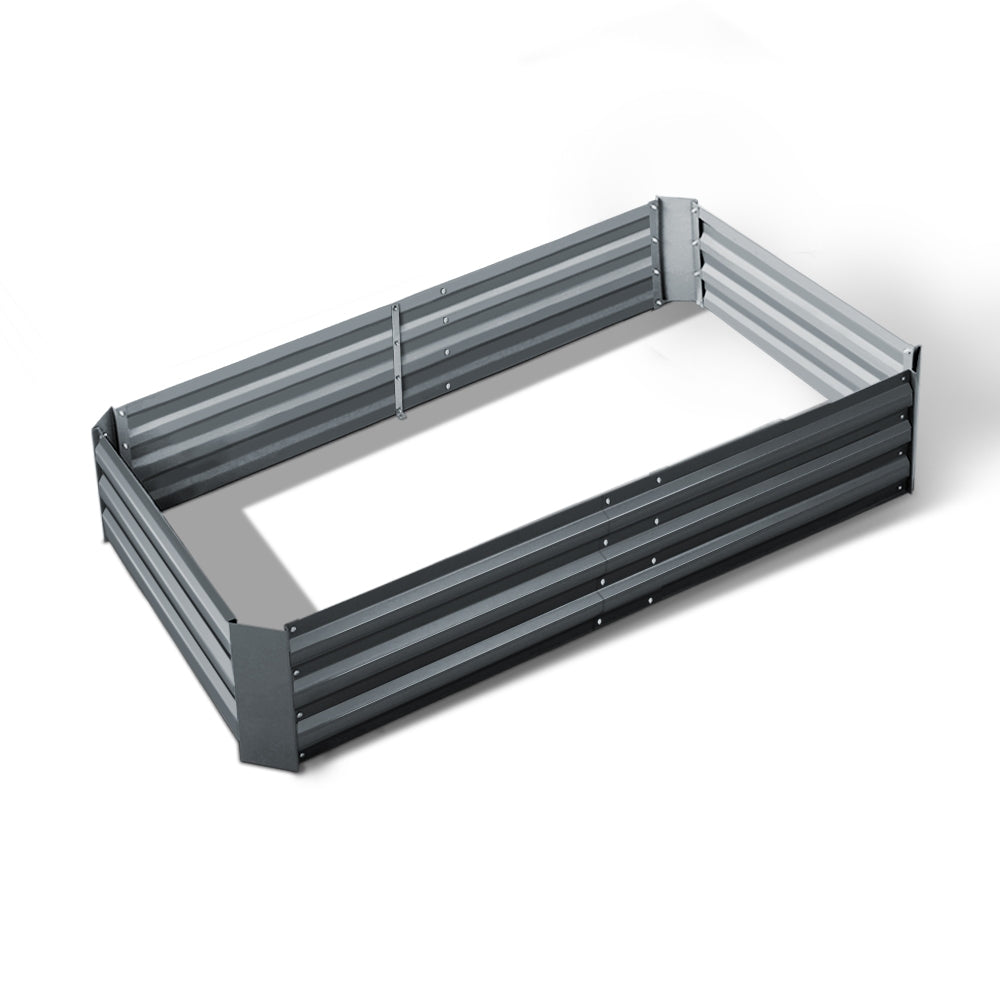 Green Fingers 150 x 90cm Galvanised Steel Garden Bed - Aliminium Grey freeshipping - Awezingly