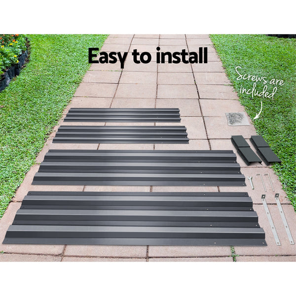 Green Fingers 150 x 90cm Galvanised Steel Garden Bed - Aliminium Grey freeshipping - Awezingly