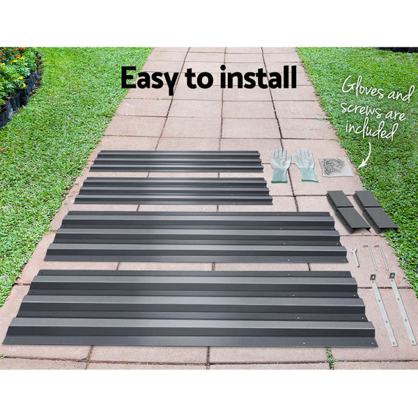 Greenfingers 180x90x30CM Galvanised Raised Garden Bed Steel Instant Planter Greenfingers