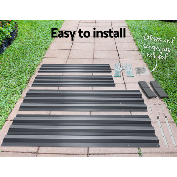 Greenfingers Galvanised Steel Raised Garden Bed Instant Planter 210 x 90 Aluminium Greenfingers