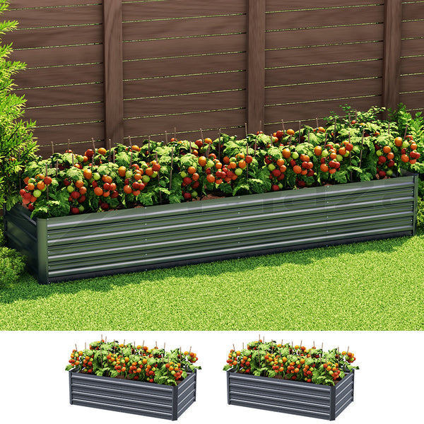 Greenfingers Garden Bed Galvanised Raised Steel Instant Planter 240X80X45CM Greenfingers