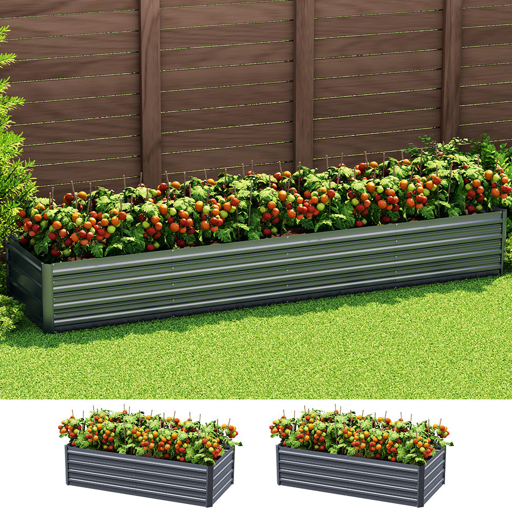 Greenfingers Garden Bed Galvanised Raised Steel Instant Planter 320X80X45CM Greenfingers