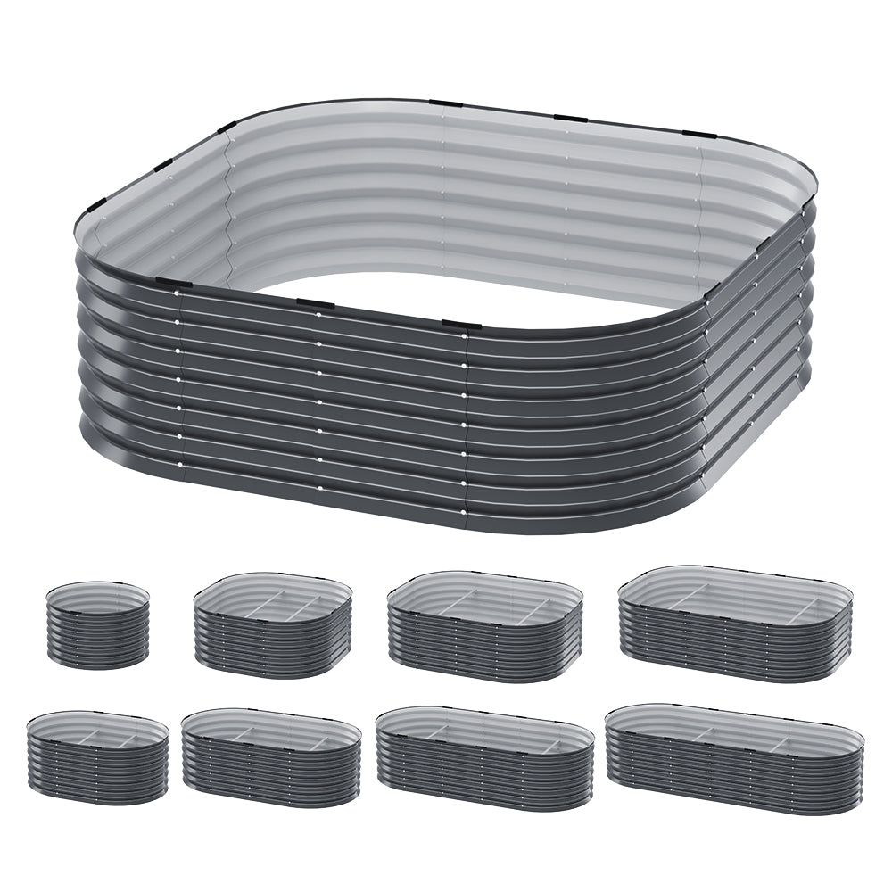 Greenfingers Garden Bed Galvanised Raised Steel 9 In 1 Modular Flower Planter Greenfingers