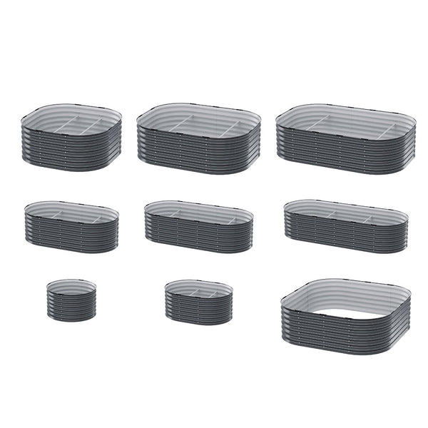 Greenfingers Garden Bed Galvanised Raised Steel 9 In 1 Modular Flower Planter Greenfingers
