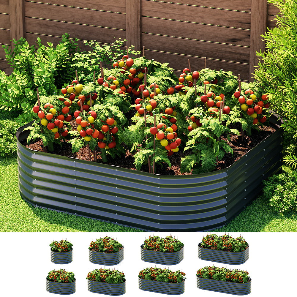 Greenfingers Garden Bed Galvanised Raised Steel 9 In 1 Modular Flower Planter Greenfingers