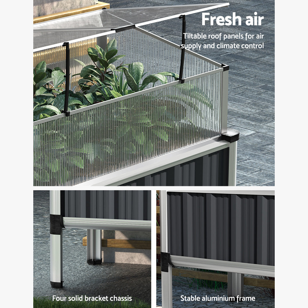 Greenfingers Garden Bed Galvanised Steel Raised Planter Vegetable 80x49x74cm Greenfingers