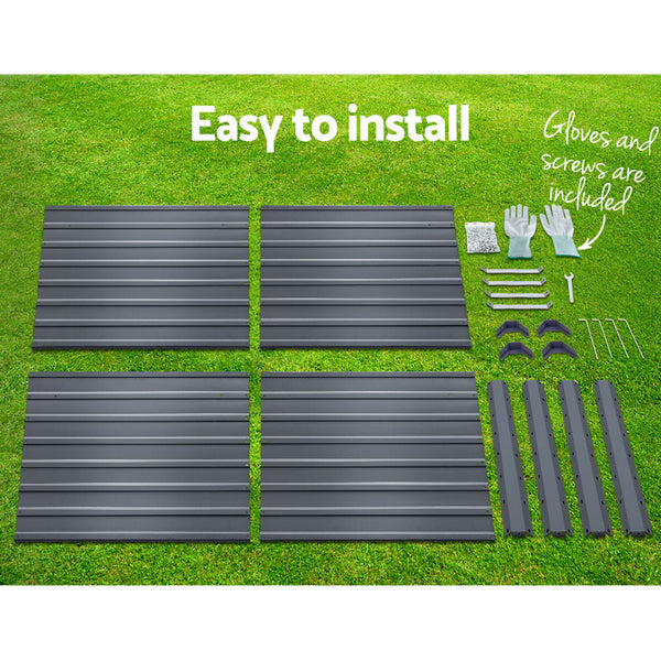 Greenfingers Garden Bed 2PCS 100X100X77CM Galvanised Steel Raised Planter Greenfingers