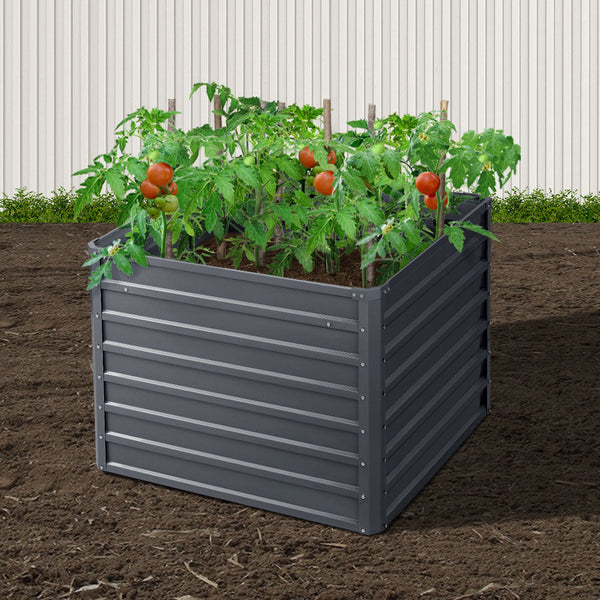 Greenfingers Garden Bed 2PCS 100X100X77CM Galvanised Steel Raised Planter Greenfingers