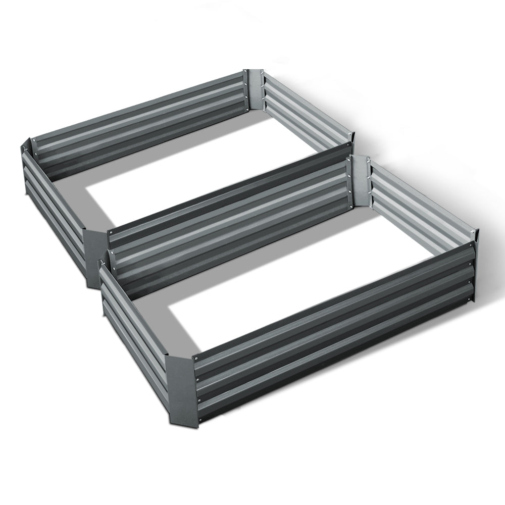 Greenfingers Garden Bed 2PCS 120X90X30CM Galvanised Steel Raised Planter freeshipping - Awezingly