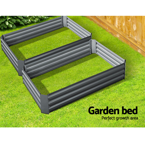 Greenfingers Garden Bed 2PCS 120X90X30CM Galvanised Steel Raised Planter freeshipping - Awezingly
