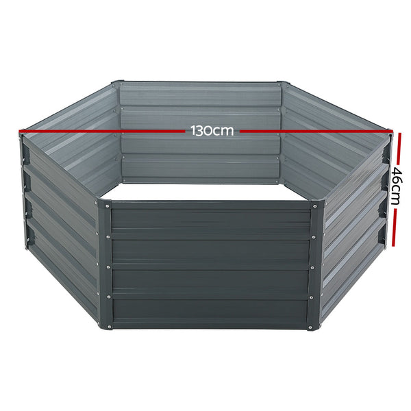 Greenfingers Garden Bed 2PCS 130X130X46CM Galvanised Steel Raised Planter Greenfingers