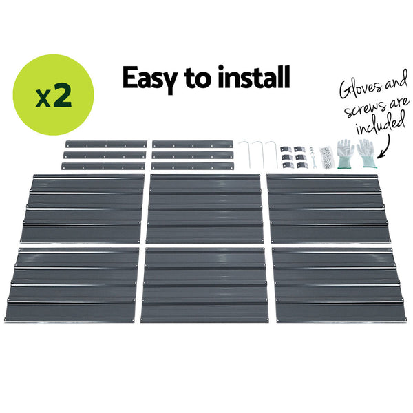 Greenfingers Garden Bed 2PCS 130X130X46CM Galvanised Steel Raised Planter Greenfingers