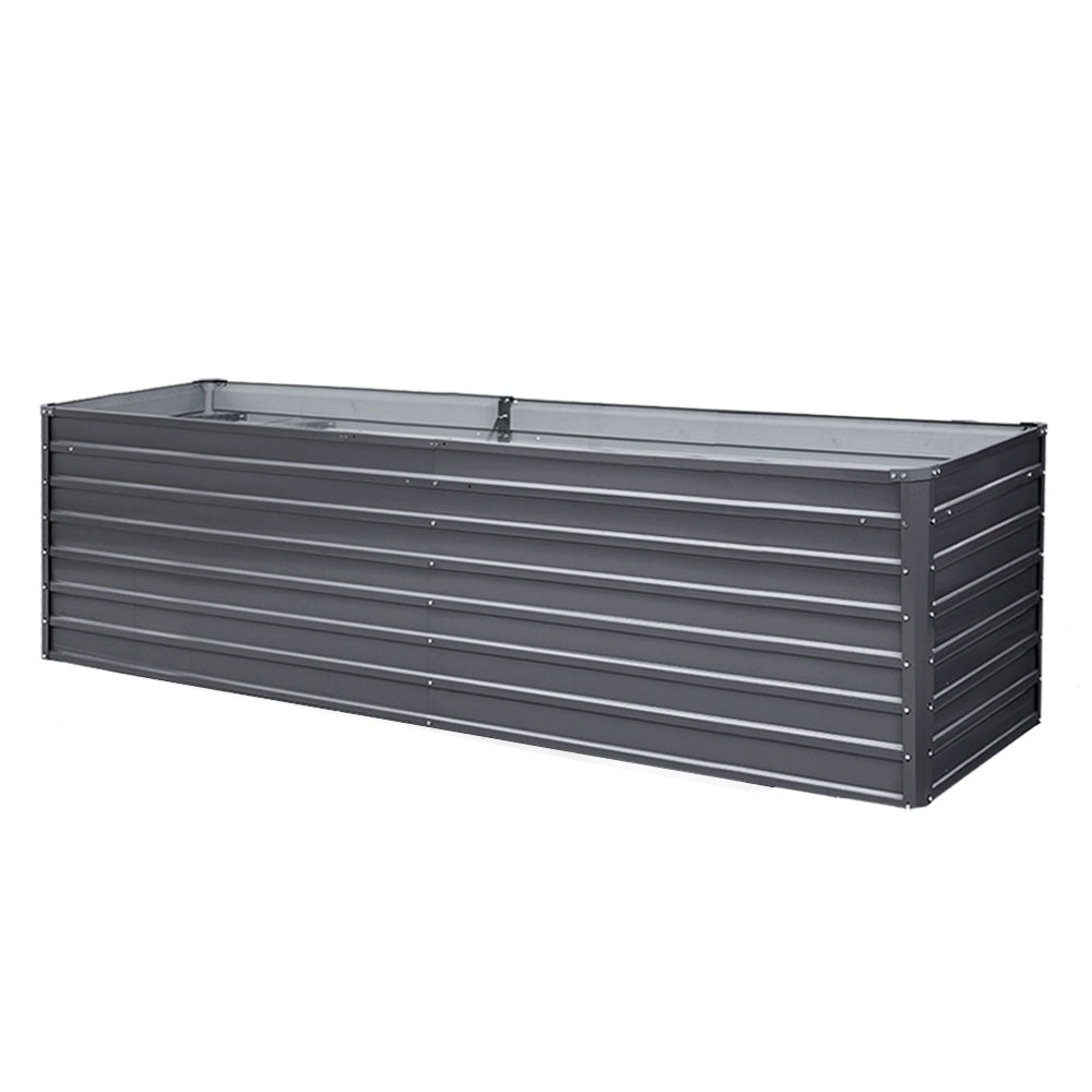 Greenfingers Garden Bed 320 x 80 x 77cm Galvanised Steel Raised Planter 2N1 Greenfingers
