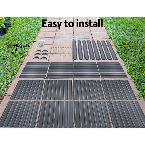 Greenfingers Garden Bed 320 x 80 x 77cm Galvanised Steel Raised Planter 2N1 Greenfingers