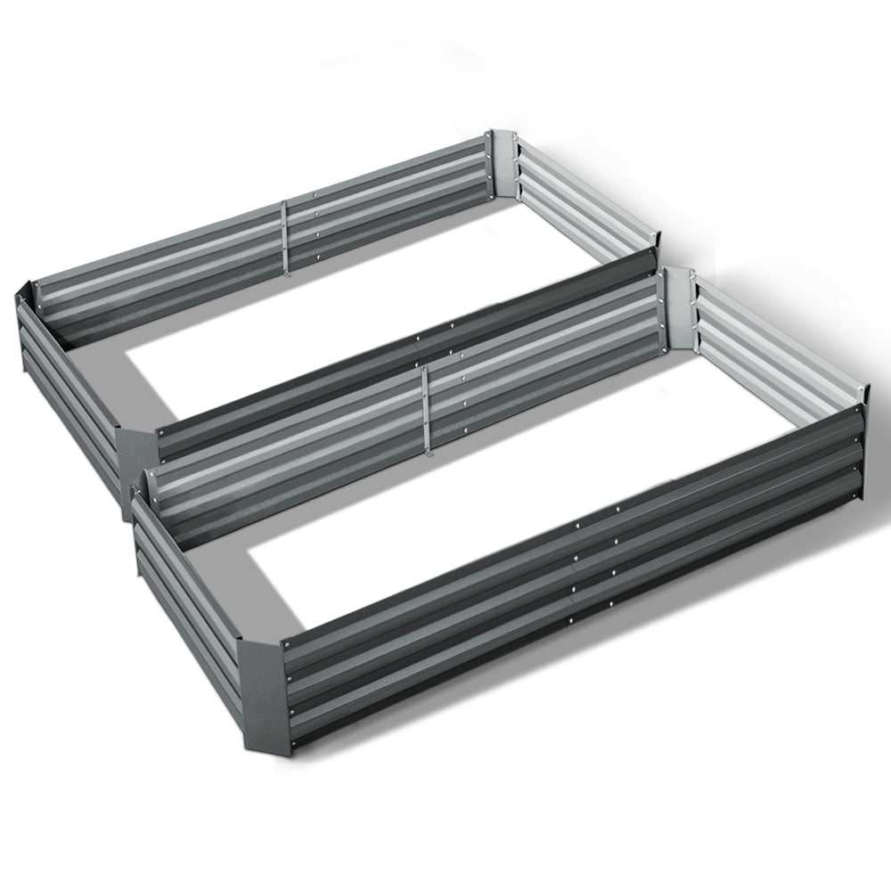 Greenfingers Garden Bed 2PCS 210X90X30cm  Galvanised Steel Raised Planter freeshipping - Awezingly