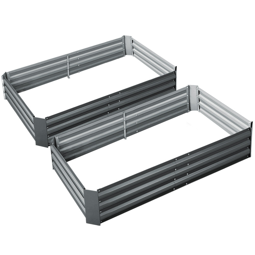 Greenfingers Garden Bed 2PCS 150X90X30CM Galvanised Steel Raised Planter Greenfingers